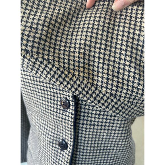 Vintage Miss Pendleton Navy Tan Houndstooth Pencil Skirt Blazer Suit Set sz 10 - Picture 16 of 16